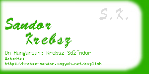 sandor krebsz business card